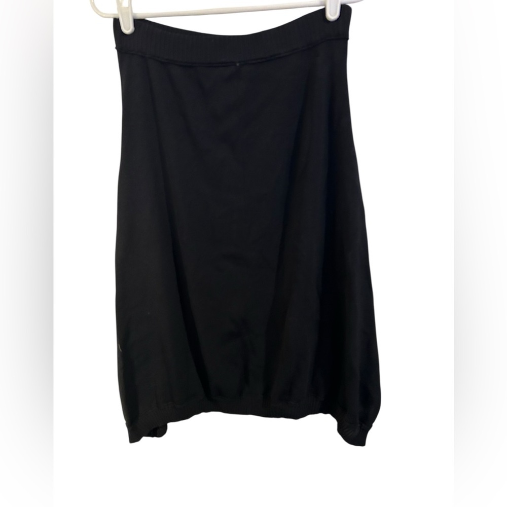 Ana Monza Black Knit Asymmetrical Elastic Waist Lagenlook Skirt Size XL